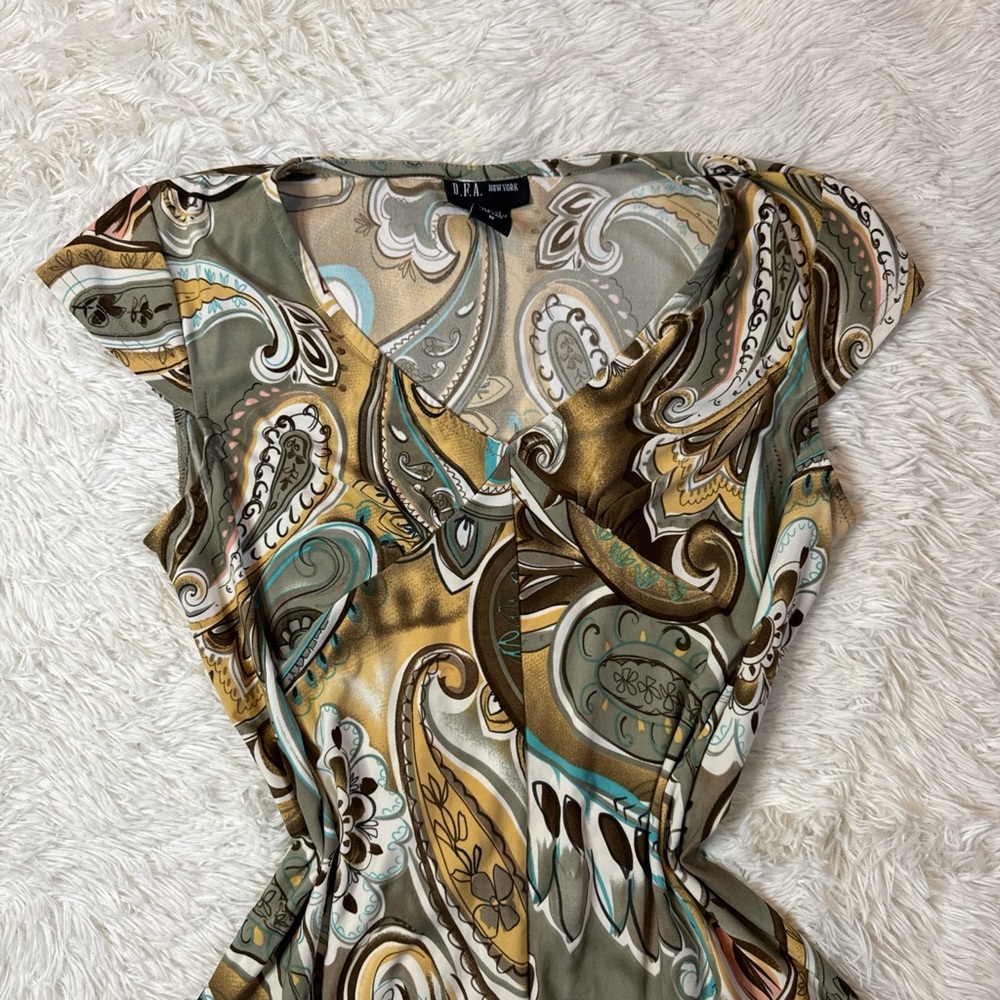 Y2K D.F.A. New York Paisley Print Top